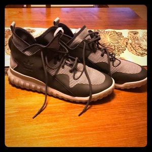 Adidas Tubular Dark and Light Grey High Tops